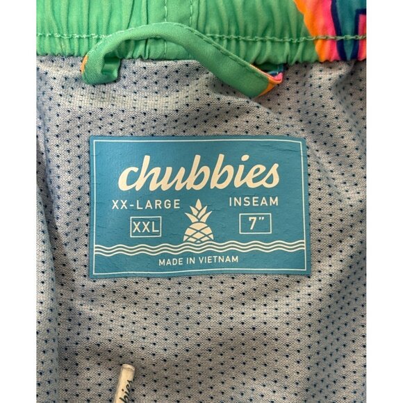 Chubbies 7" Swim Shorts Trucks Shark Print Green Mens XXL - Picture 3 of 6
